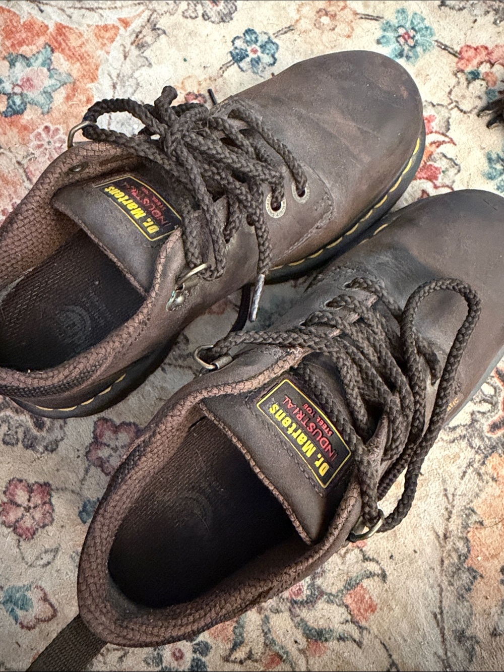 Dr. Martens Men's Brown Lace-Up Work Shoes with steel toe
